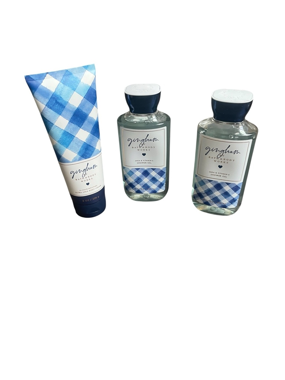 Bath & Body Works Gingham Shower Gel & Lotion Trio NEW